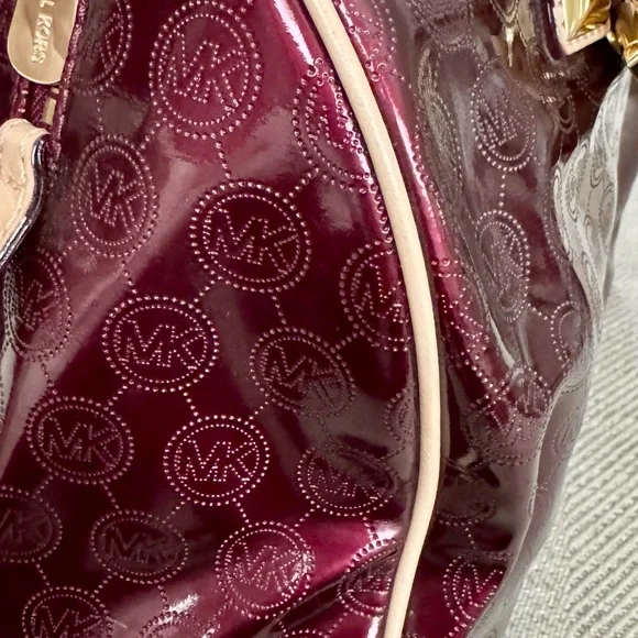 Michael Kors Deep Red Patent Leather Satchel - Picture 5 of 16